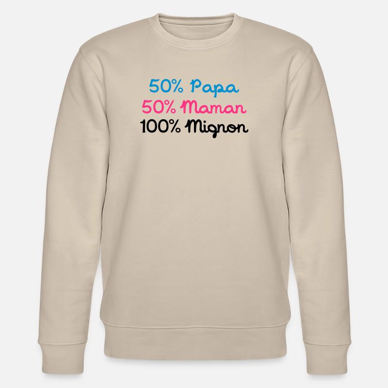 Papa 50% 50% 100% Nette Mom - Stanley/Stella Unisex Bio-Sweatshirt CHANGER  - Beige