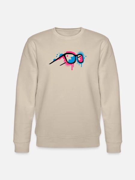 3D glasses in graffiti style - Stanley/Stella CHANGER Unisex Organic Sweatshirt - beige