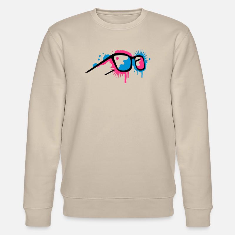 3D Brille im Graffiti Stil - Stanley/Stella Unisex Bio-Sweatshirt CHANGER  - Beige