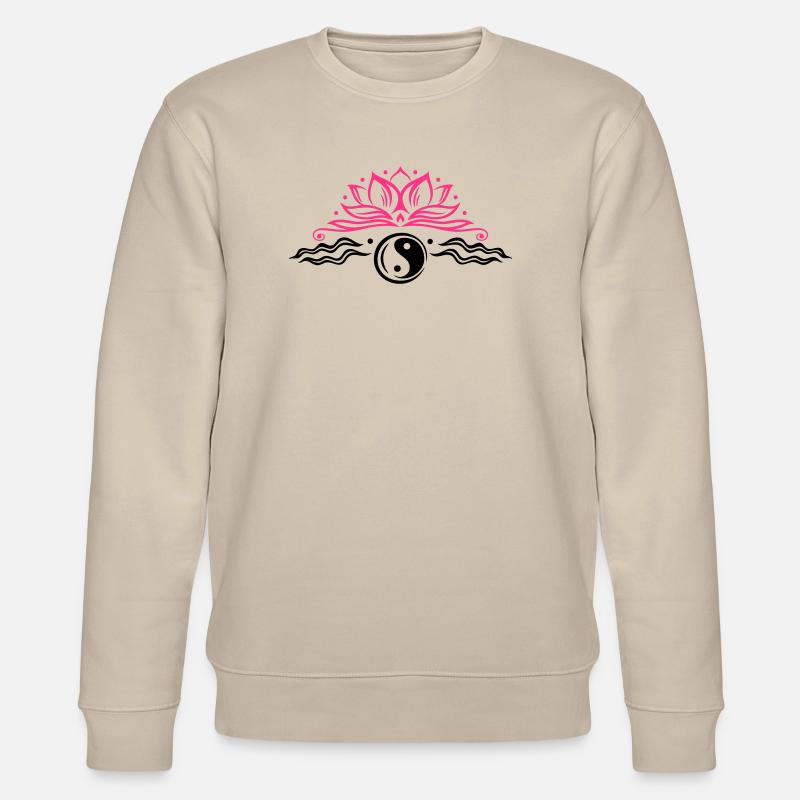 Lotus mit Yin & Yang Symbol - Stanley/Stella Unisex Bio-Sweatshirt CHANGER  - Beige