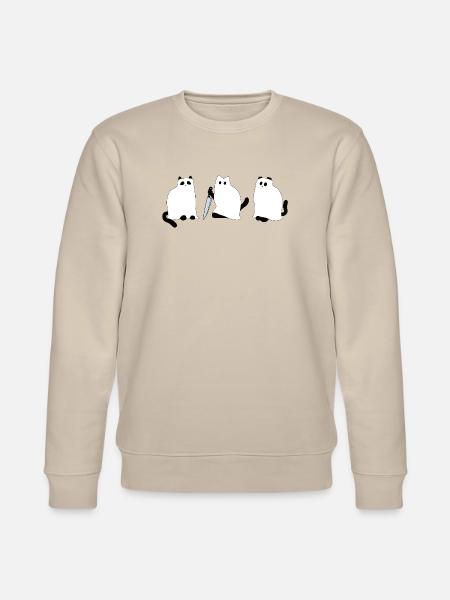 Halloween - schelmische Katzen-Trio - Geist - Stanley/Stella Unisex Bio-Sweatshirt CHANGER  - Beige