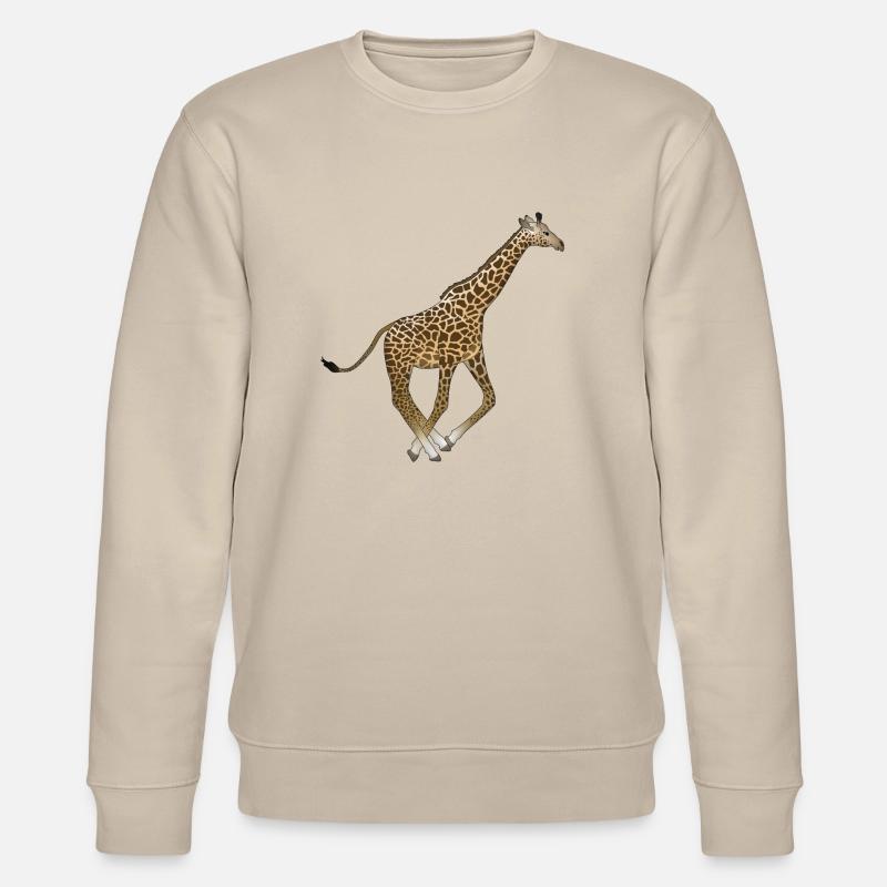 Giraffe rennt - Stanley/Stella Unisex Bio-Sweatshirt CHANGER  - Beige