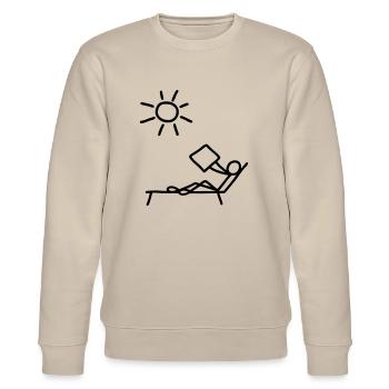 Sonnen & Zeitung lesen - Stanley/Stella Unisex Bio-Sweatshirt CHANGER  - Beige - Vorne - Nik (191cm) & Marisol (170cm)