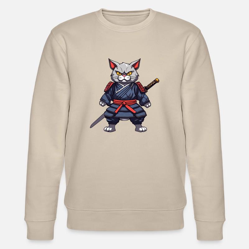 Chat samouraï #5 - Sweat bio CHANGER Stanley/Stella Unisexe - beige