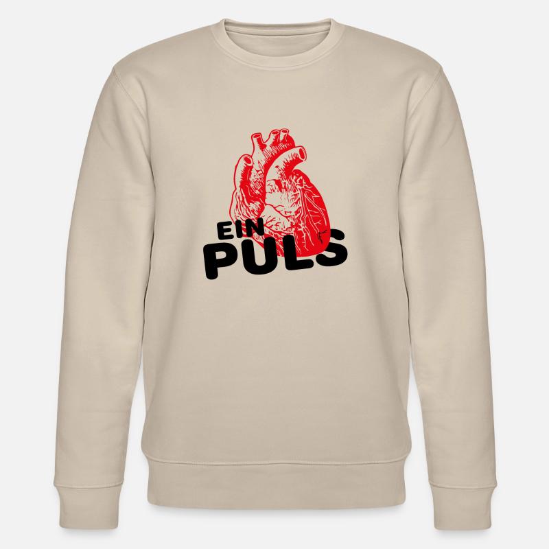 Ein Puls - Herz - Stanley/Stella Unisex Bio-Sweatshirt CHANGER  - Beige