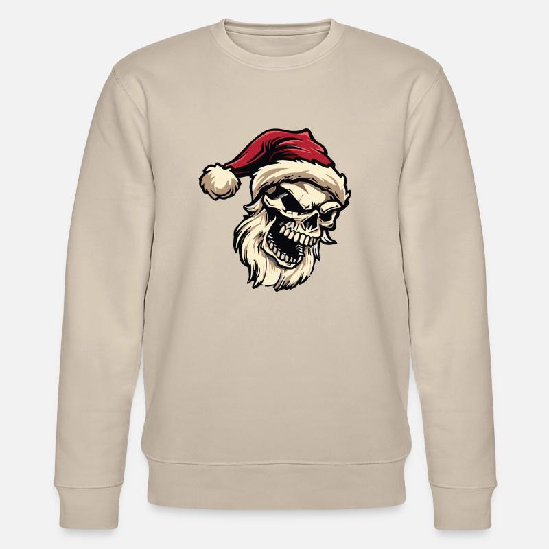 Weihnachtsmann Skull - Stanley/Stella Unisex Bio-Sweatshirt CHANGER  - Beige