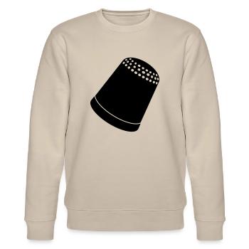 thimble _for _sewing_d1 - Stanley/Stella CHANGER Unisex Organic Sweatshirt - beige - Front - Nik (191cm) & Marisol (170cm)