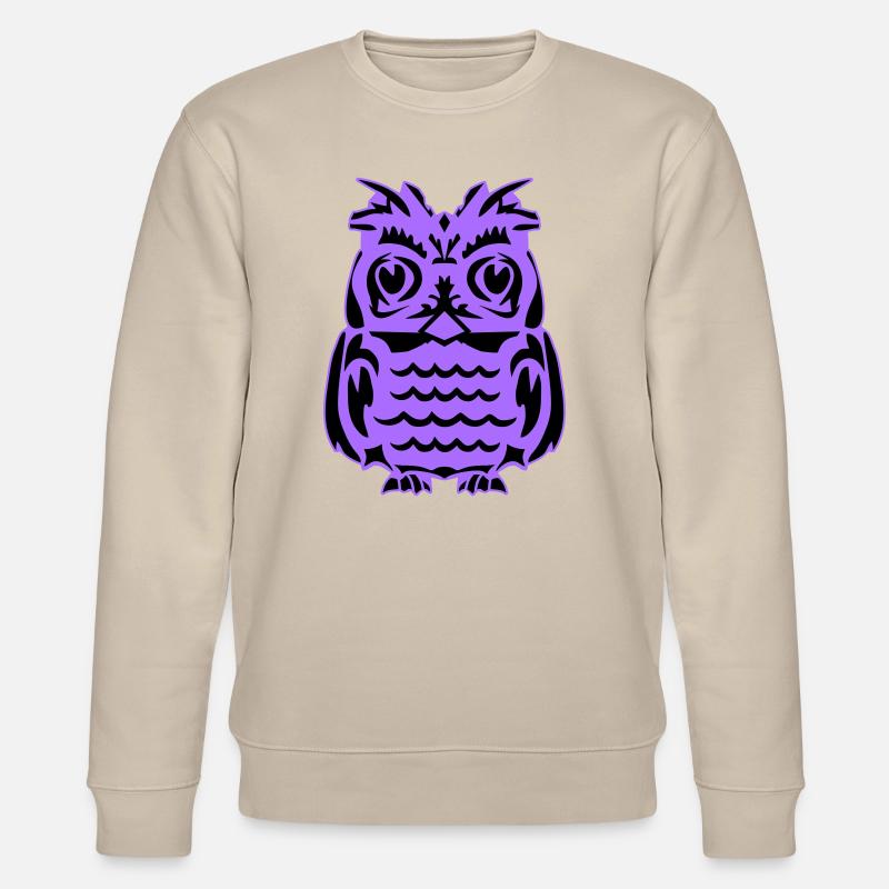 Silhouette de la chouette violette - Sweat bio CHANGER Stanley/Stella Unisexe - beige