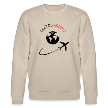Reisesüchtiger - Stanley/Stella Unisex Bio-Sweatshirt CHANGER  - Beige - Vorne - Nik (191cm) & Marisol (170cm)