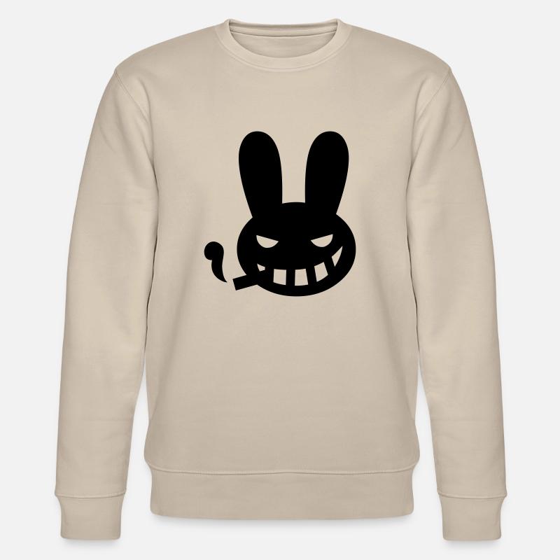 smoking bunny rabbit halloween - Stanley/Stella Unisex Bio-Sweatshirt CHANGER  - Beige