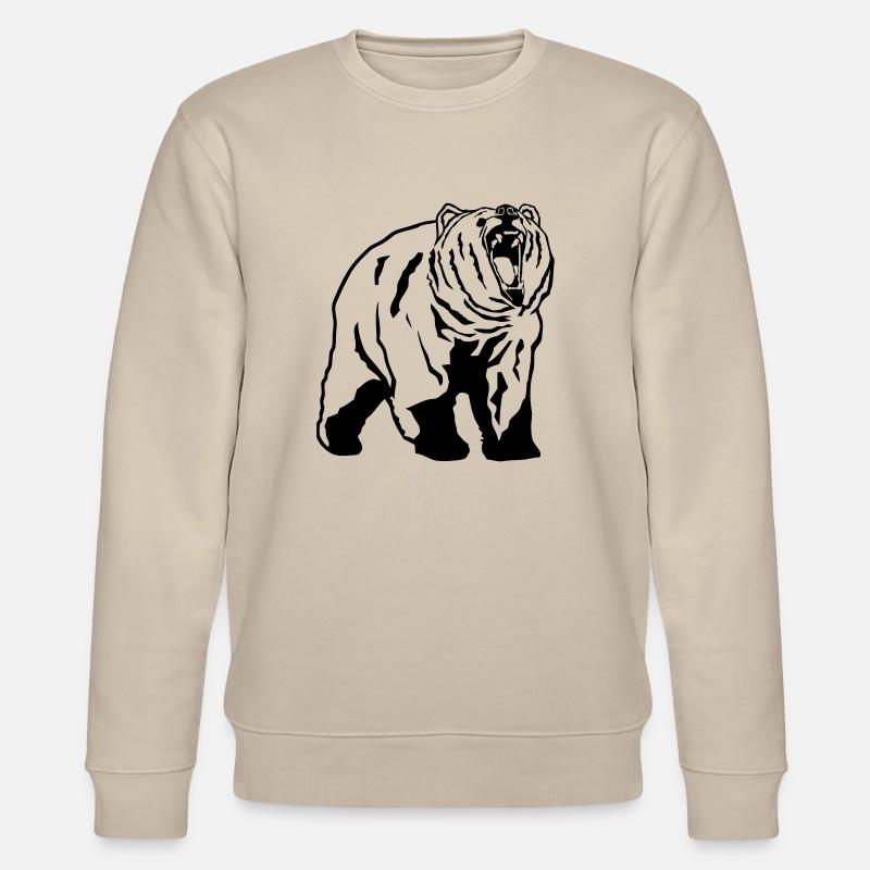 Grizzly - Bear - Bär - Stanley/Stella Unisex Bio-Sweatshirt CHANGER  - Beige