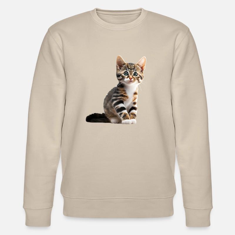 Niedliche junge Katze - Stanley/Stella Unisex Bio-Sweatshirt CHANGER  - Beige