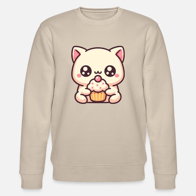 Chat mignon avec cupcake - Sweat bio CHANGER Stanley/Stella Unisexe - beige