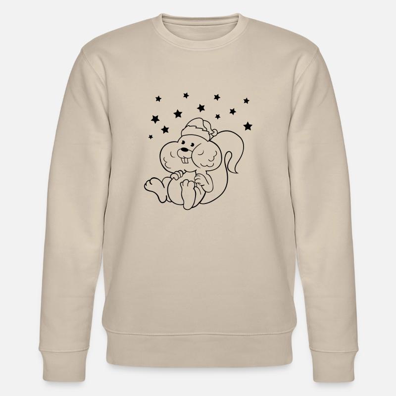 Weihnachts Einhörnchen - Stanley/Stella Unisex Bio-Sweatshirt CHANGER  - Beige