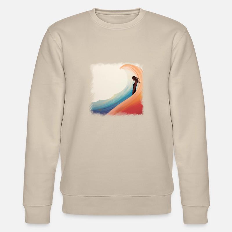 Les filles surfent – style rétro ! - Sweat bio CHANGER Stanley/Stella Unisexe - beige
