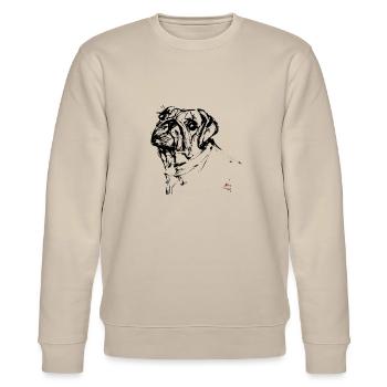 Mops - Stanley/Stella Unisex Bio-Sweatshirt CHANGER  - Beige - Vorne - Nik (191cm) & Marisol (170cm)