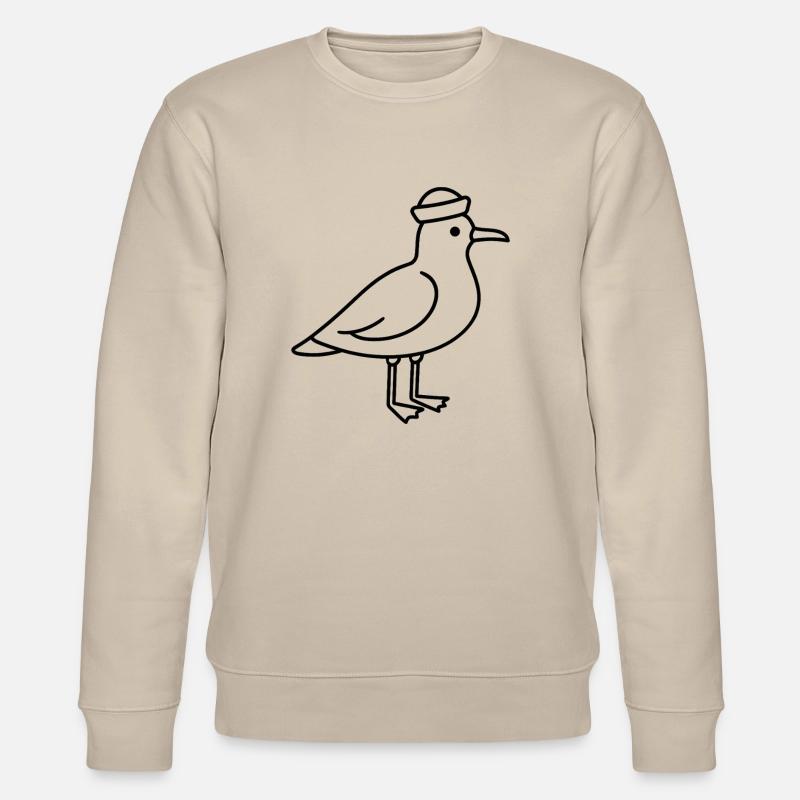 Möwe mit Mütze - Stanley/Stella Unisex Bio-Sweatshirt CHANGER  - Beige