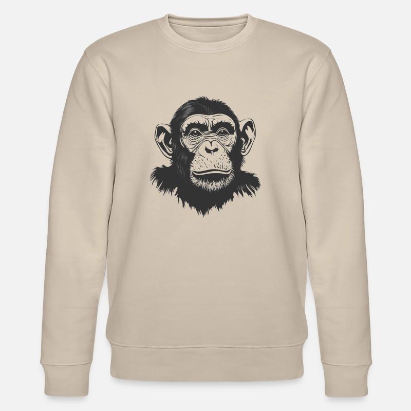 Affe - Schimpanse - Stanley/Stella Unisex Bio-Sweatshirt CHANGER  - Beige