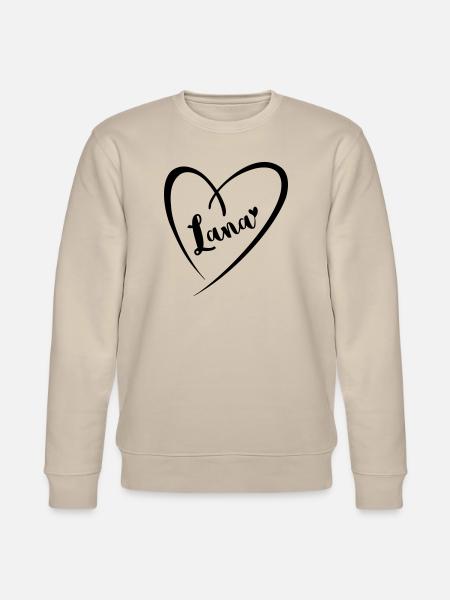 Lana surname first name in heart frame - Stanley/Stella CHANGER Unisex Organic Sweatshirt - beige