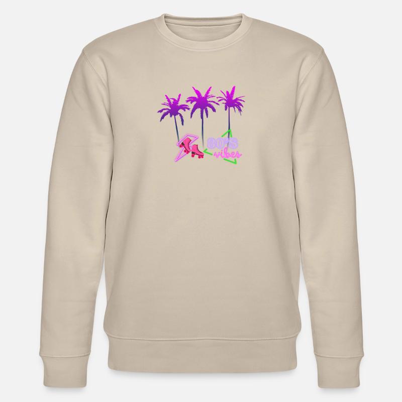 Neon 80er Palmen Neon Skates - Stanley/Stella Unisex Bio-Sweatshirt CHANGER - Beige