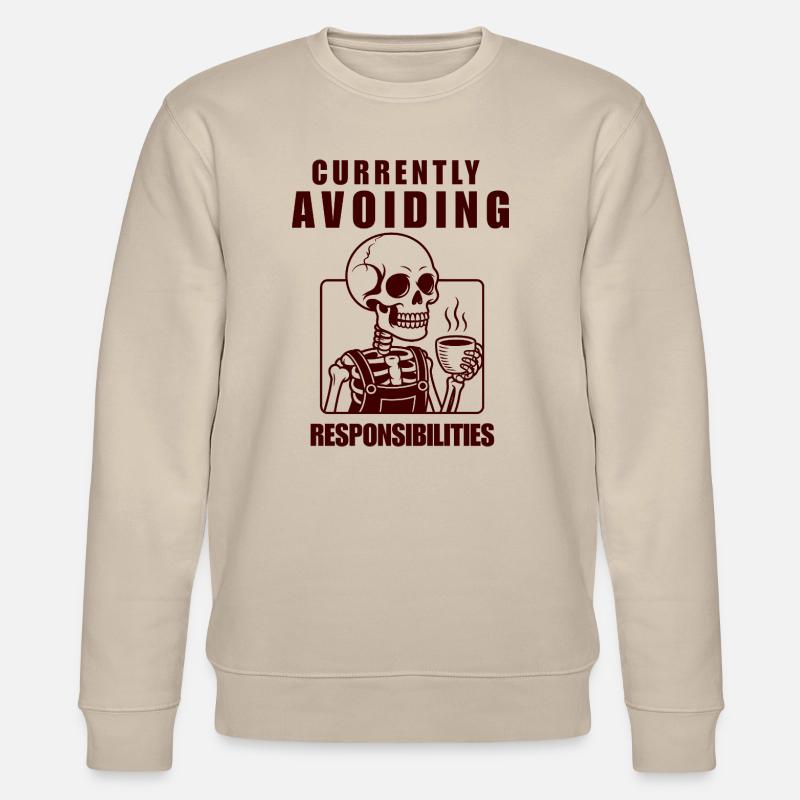 Skeleton Avoiding Responsibilities Design - Stanley/Stella CHANGER Unisex Organic Sweatshirt - beige