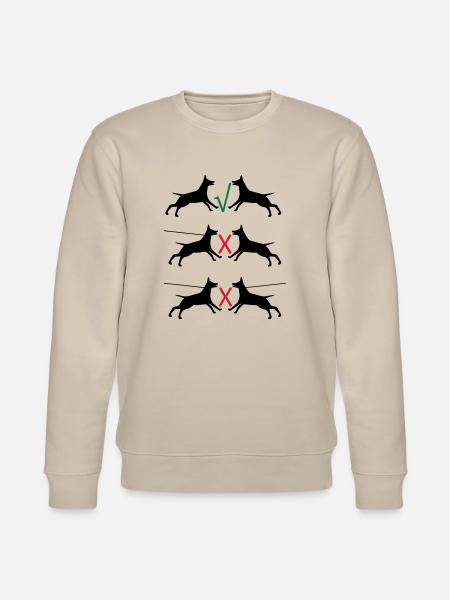 Dogs on a leash - Stanley/Stella CHANGER Unisex Organic Sweatshirt - beige