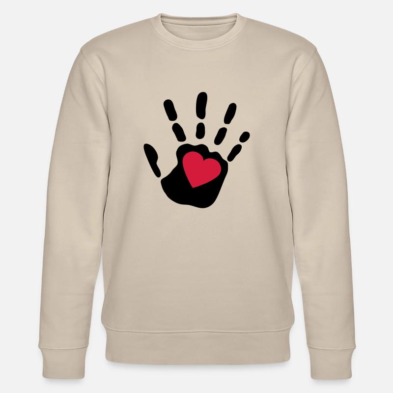 love_handprint_2c - Stanley/Stella Unisex Bio-Sweatshirt CHANGER - Beige