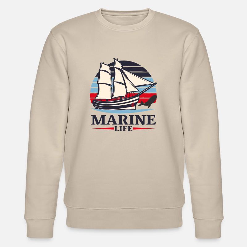 sailing, boat, marine, see - Stanley/Stella Unisex Bio-Sweatshirt CHANGER - Beige