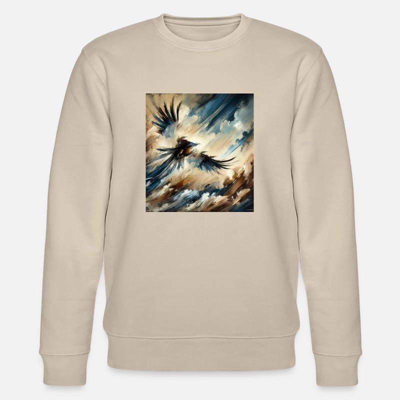 Abstract Eagle Flying - Stanley/Stella CHANGER Unisex Organic Sweatshirt - beige