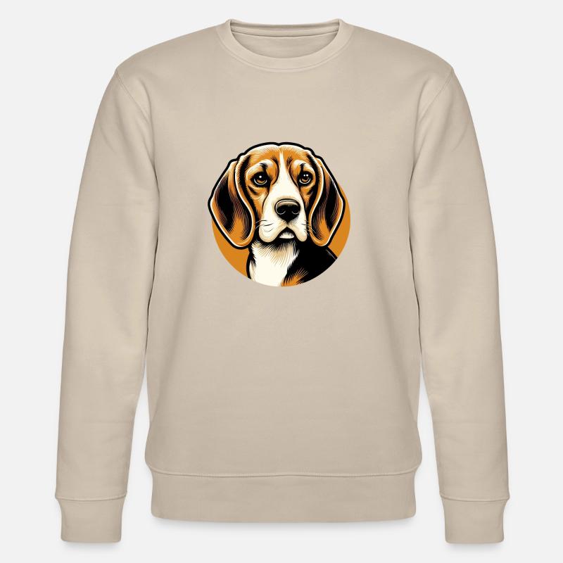 Beagle Hundekopf - Stanley/Stella Unisex Bio-Sweatshirt CHANGER  - Beige