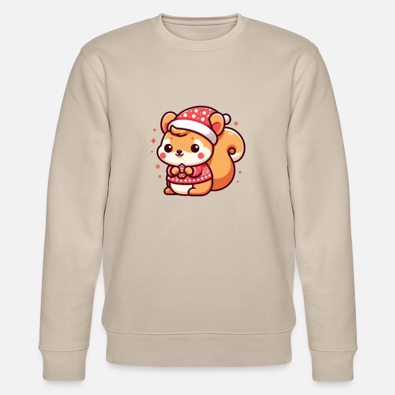 Mignon écureuil de Noël - Sweat bio CHANGER Stanley/Stella Unisexe - beige