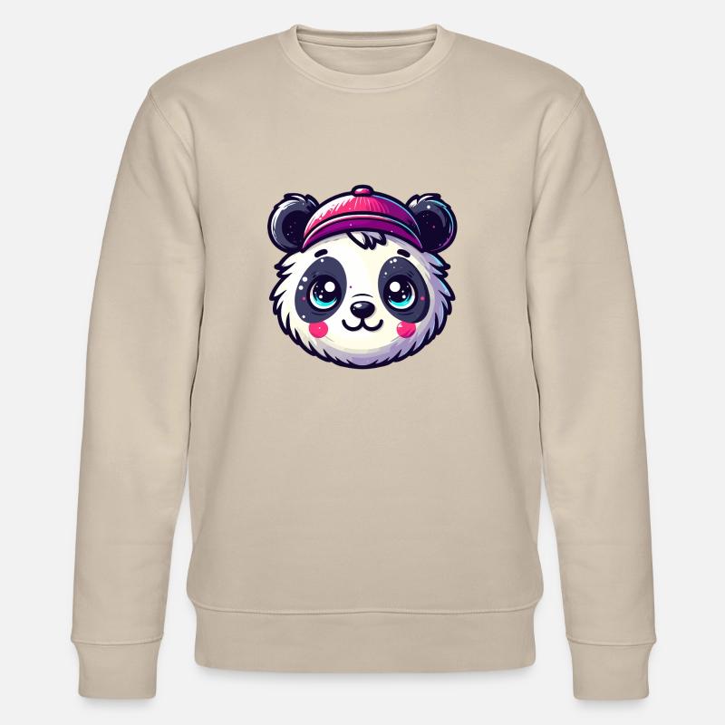Tête de Panda a casquette - Sweat bio CHANGER Stanley/Stella Unisexe - beige