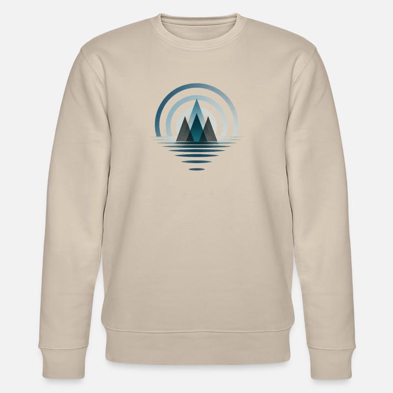 Symbolisches Berg Abstraktes Logo - Stanley/Stella Unisex Bio-Sweatshirt CHANGER  - Beige