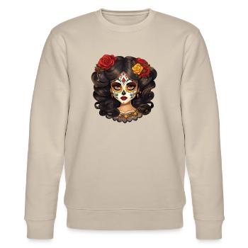 Sweet Catrina Red & Gold - Stanley/Stella Unisex Bio-Sweatshirt CHANGER  - Beige - Vorne - Nik (191cm) & Marisol (170cm)