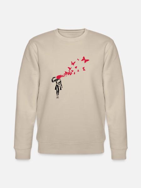 Butterfly Suicide - Stanley/Stella Unisex Bio-Sweatshirt CHANGER  - Beige