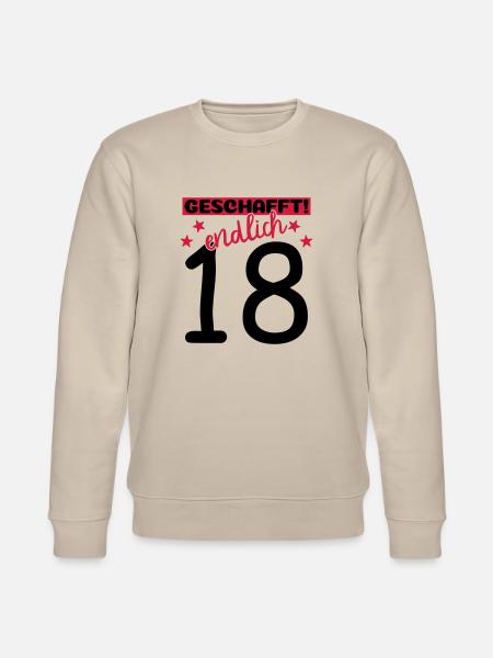 endlich 18 geschafft! - Stanley/Stella Unisex Bio-Sweatshirt CHANGER  - Beige
