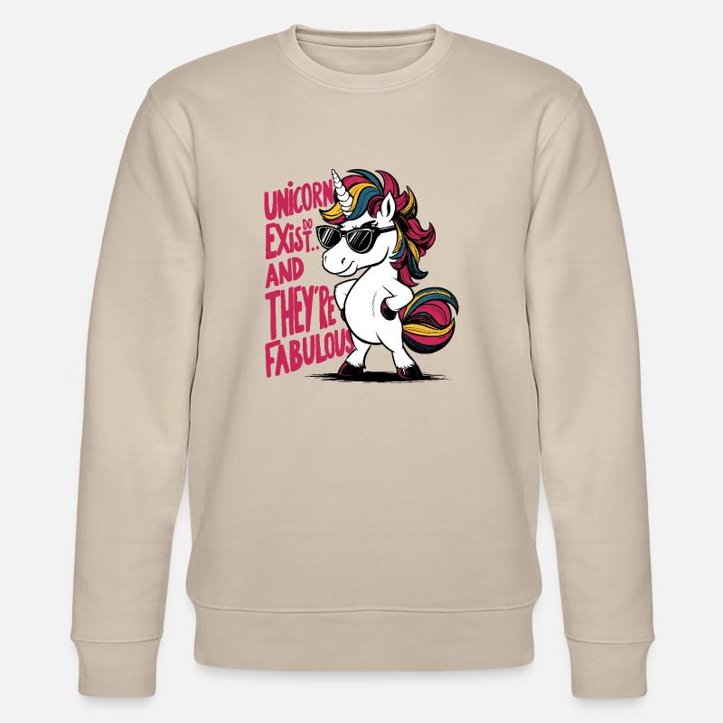 Einhörner faboulos - Stanley/Stella Unisex Bio-Sweatshirt CHANGER  - Beige