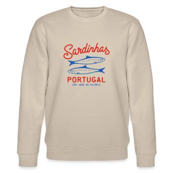 sardinen konserve sardinhas portugal - Stanley/Stella Unisex Bio-Sweatshirt CHANGER  - Beige - Vorne - Nik (191cm) & Marisol (170cm)