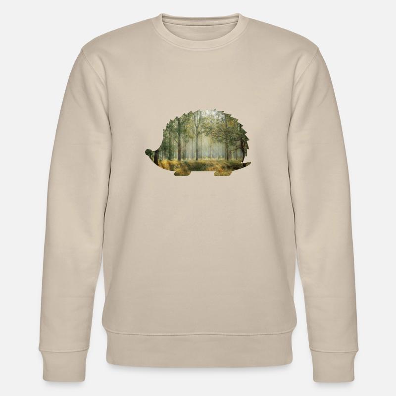 wald 9 igel mit wald - Stanley/Stella Unisex Bio-Sweatshirt CHANGER - Beige