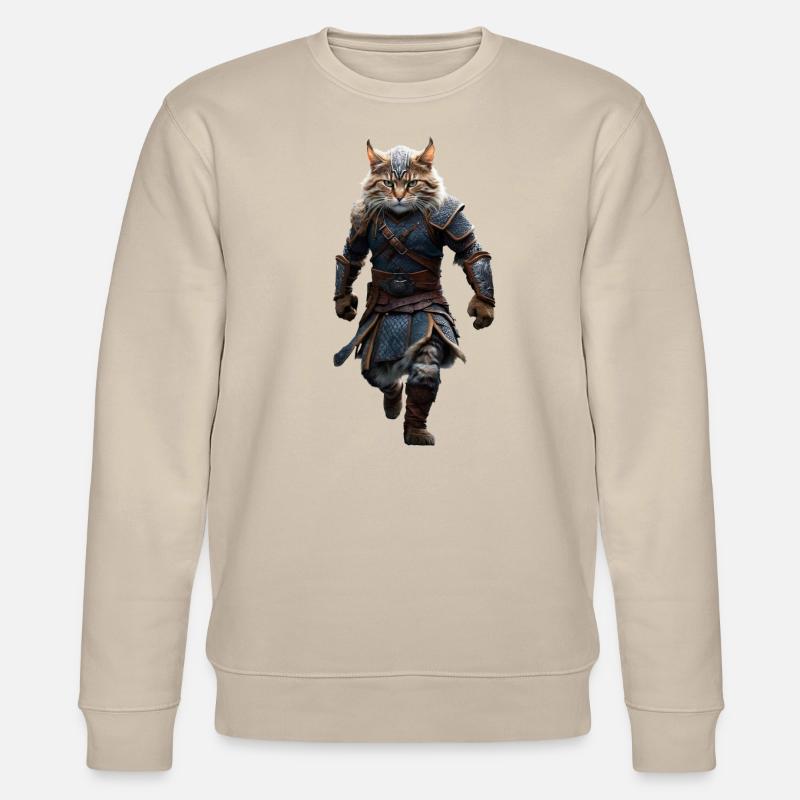 Wikinger-Katze - Stanley/Stella Unisex Bio-Sweatshirt CHANGER  - Beige
