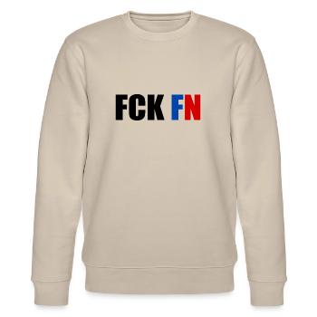Fck fn - Stanley/Stella Unisex Bio-Sweatshirt CHANGER  - Beige - Vorne - Nik (191cm) & Marisol (170cm)