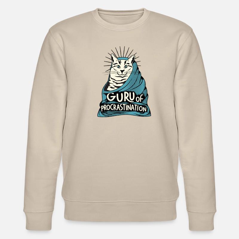 Procrastination cat - Stanley/Stella Unisex Bio-Sweatshirt CHANGER  - Beige