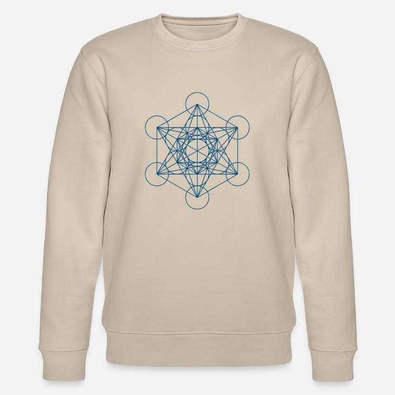 Le cube de Metatron - bleu - Sweat bio CHANGER Stanley/Stella Unisexe - beige