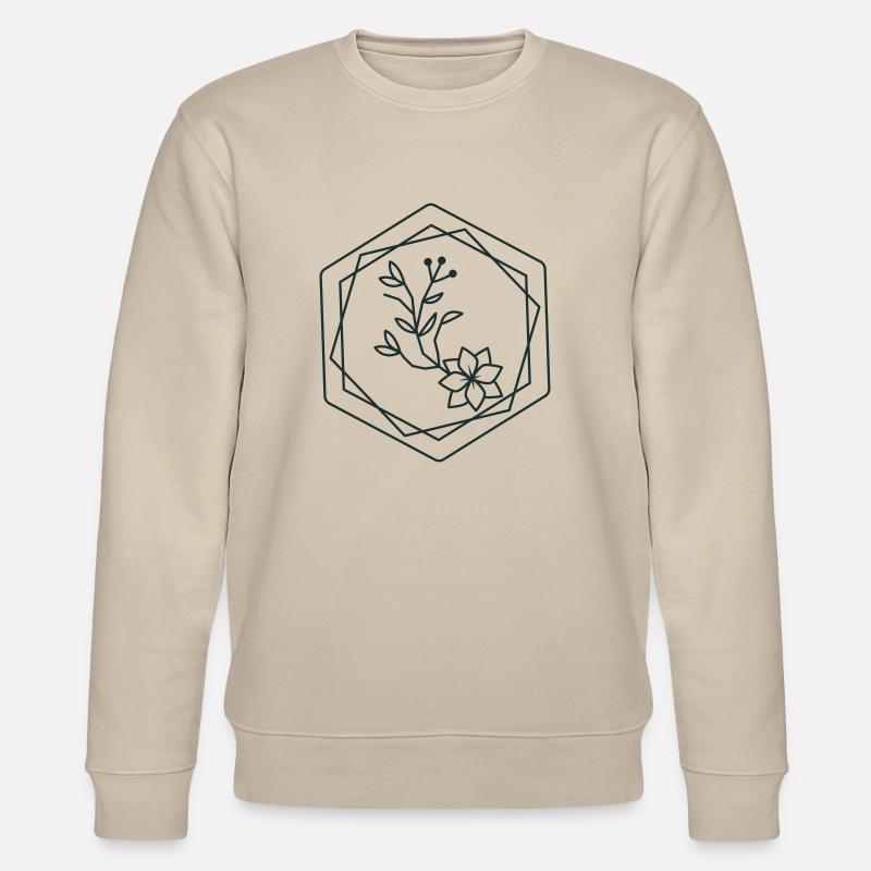 Sechsecke mit floralem Akzent - Stanley/Stella Unisex Bio-Sweatshirt CHANGER  - Beige