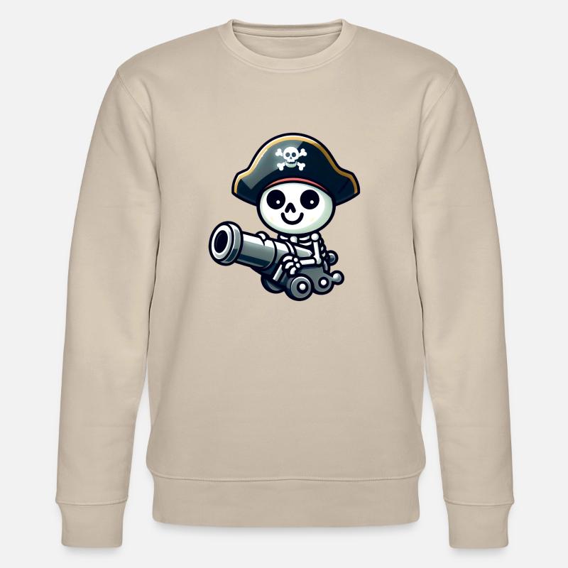 Piratenschädel - Skelett Schatz - Stanley/Stella Unisex Bio-Sweatshirt CHANGER  - Beige