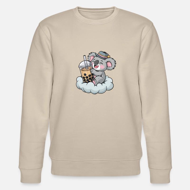 Koala drinking bubble tea - Stanley/Stella Unisex Bio-Sweatshirt CHANGER  - Beige