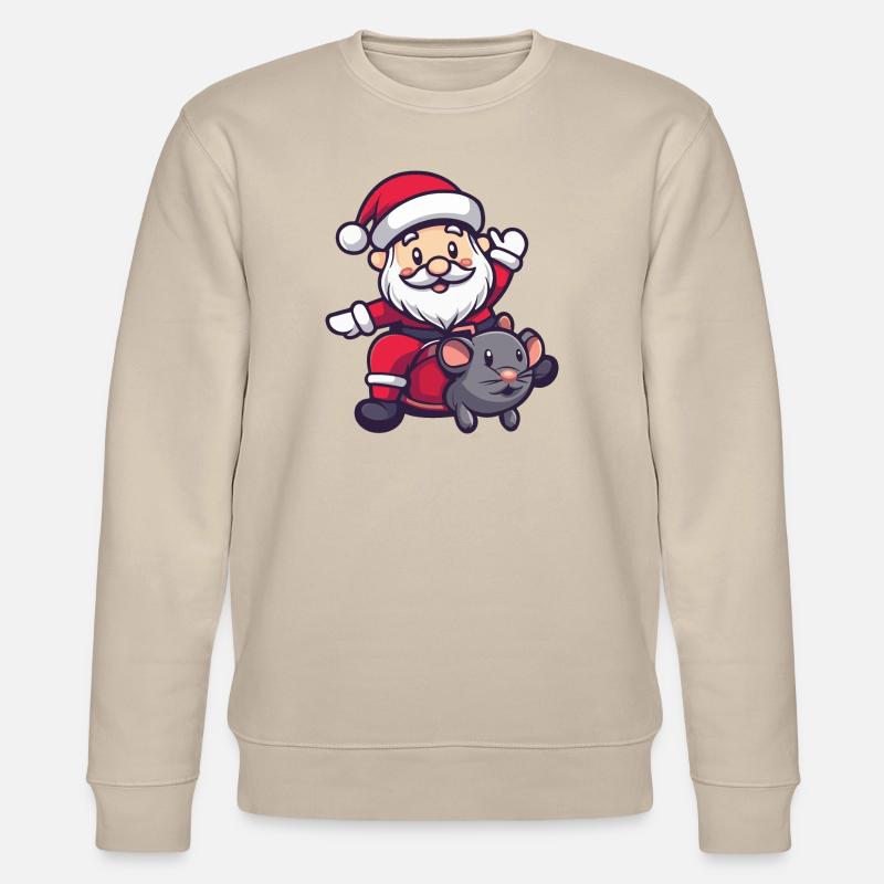 Maus Weihnachtsmann - Stanley/Stella Unisex Bio-Sweatshirt CHANGER  - Beige