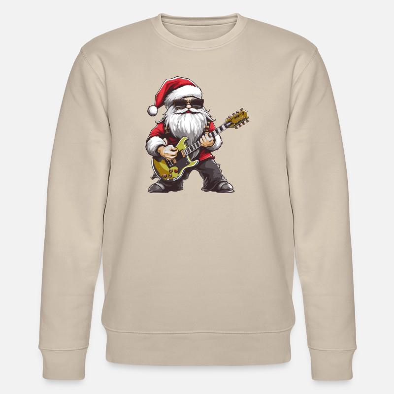 Weihnachtsmann Gitarre - Stanley/Stella Unisex Bio-Sweatshirt CHANGER  - Beige