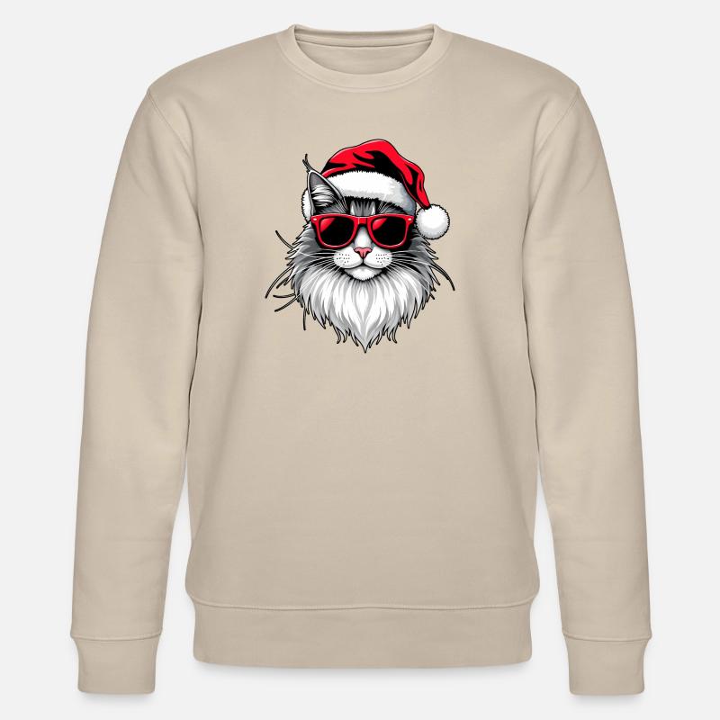 Chat Père Noël Noël - Sweat bio CHANGER Stanley/Stella Unisexe - beige
