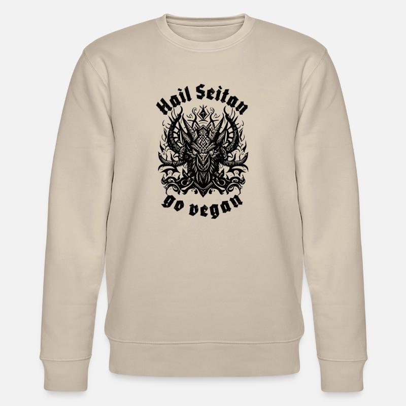 HAIL SEITAN - go vegan - Stanley/Stella Unisex Bio-Sweatshirt CHANGER  - Beige